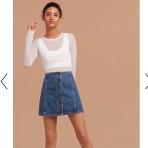 Wilfred Free ALine Button Down Skirt denim - Aritzia Denim Skirt size 6